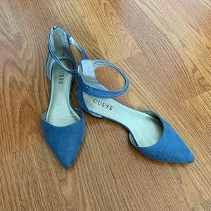 Blue Pointed Toe Flats